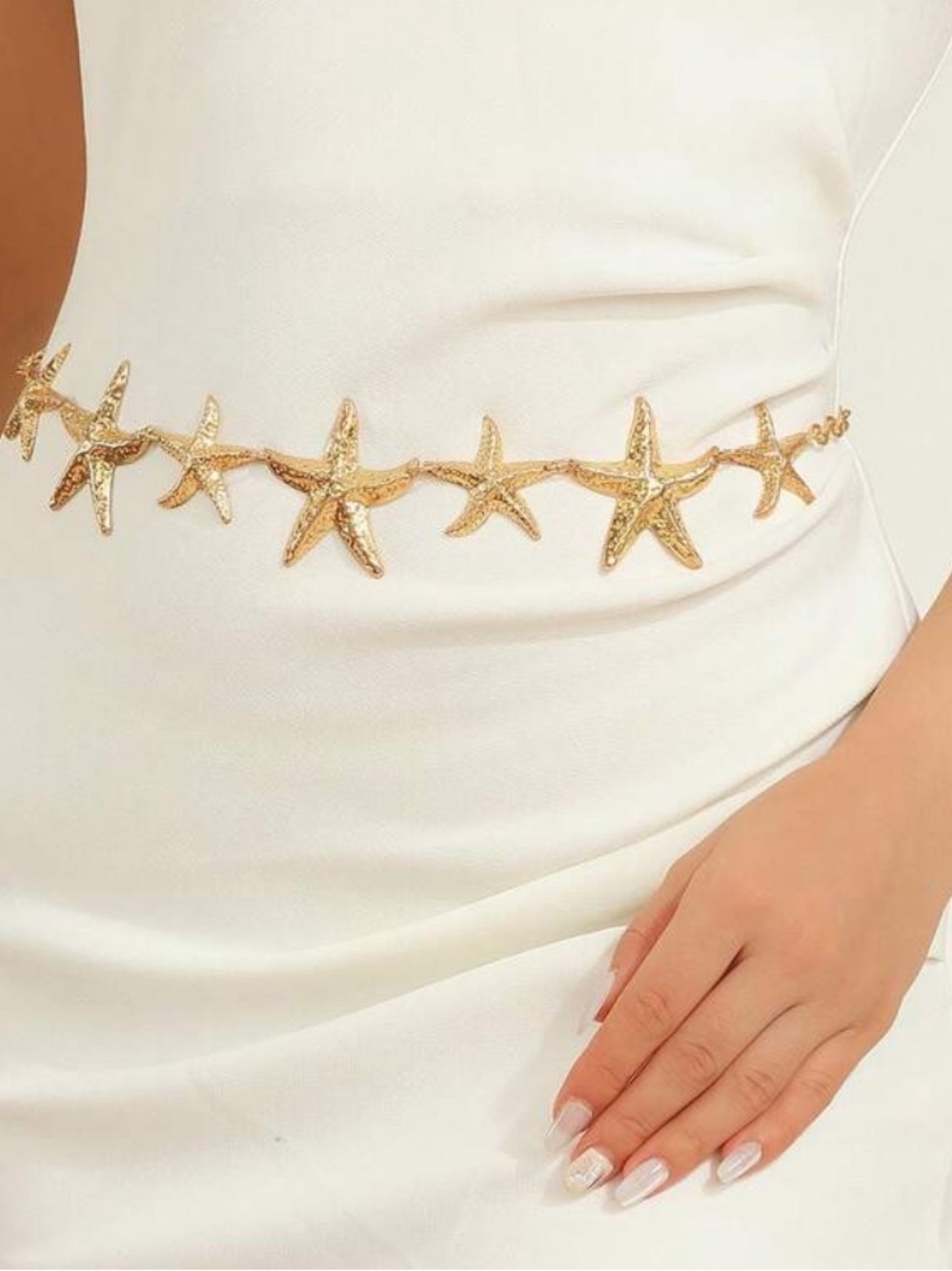 Gold Starfish Chain Belt - Women's Beach-Inspired Waist Accessory